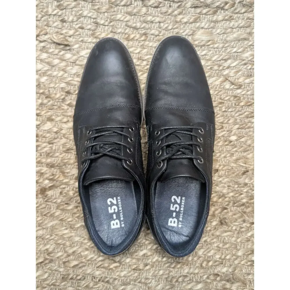 Men’s Bull Boxer B-52 Black Leather Oxford, Size 9.5, Dress Shoes